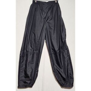 men's MOSSI MotorSports waterproof Rain Pants elastic waist BLACK size Large‎